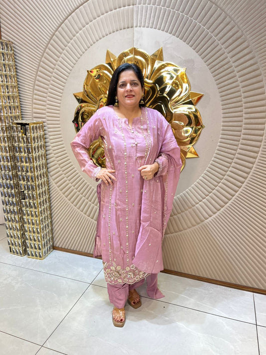 Beautiful Partywear Suit With Embroidery Work PC1719
