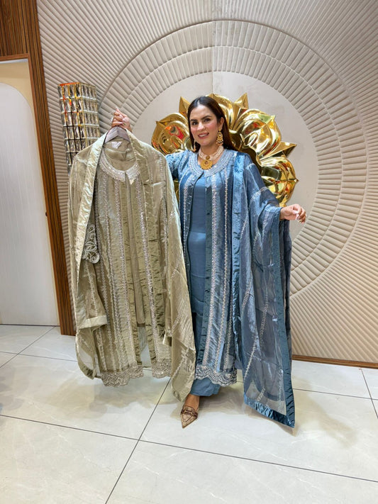 Beautiful Designer Suit With Shrug PC1727