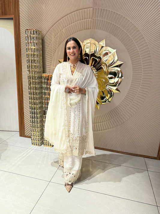 Stunning Suit With Laser Cut Design PC1729