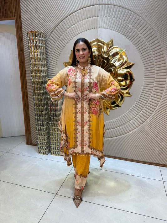 Beautiful Floral Print Kaftan Co-Ord Set PC1732