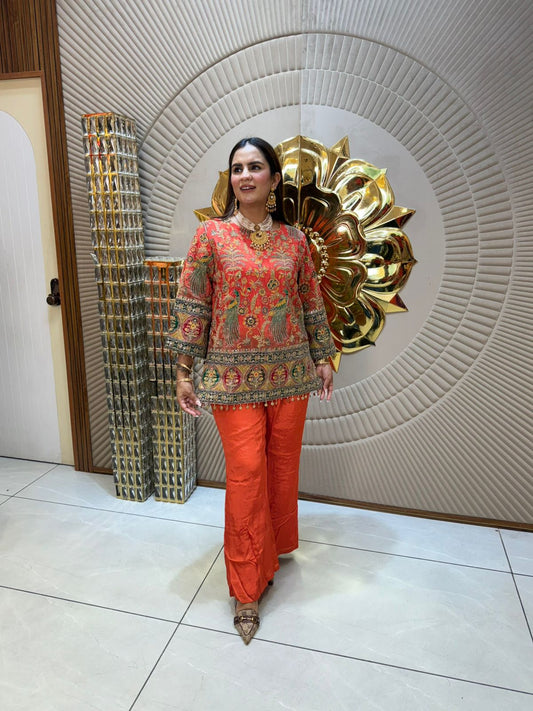 Stunning Embroidery Design Co-Ord Set PC1733