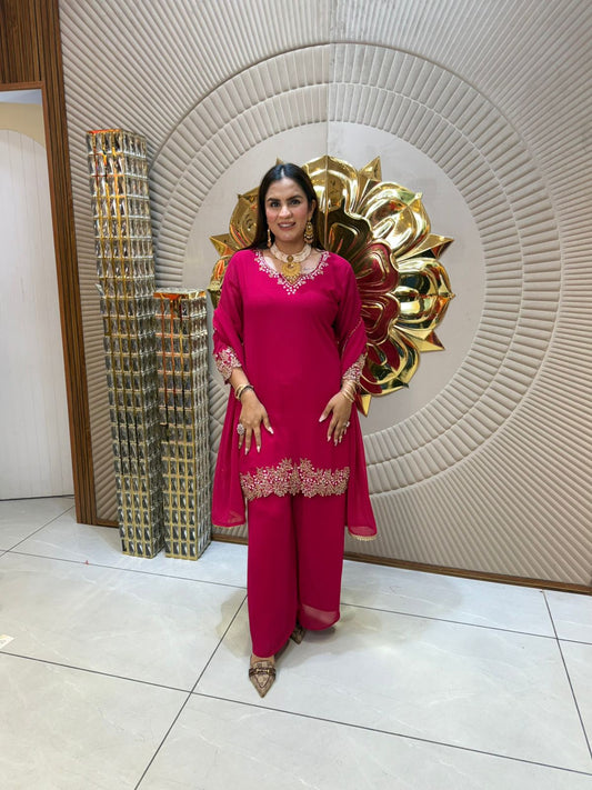 Stunning Suit With Cute Work On Borders And Neck PC1739