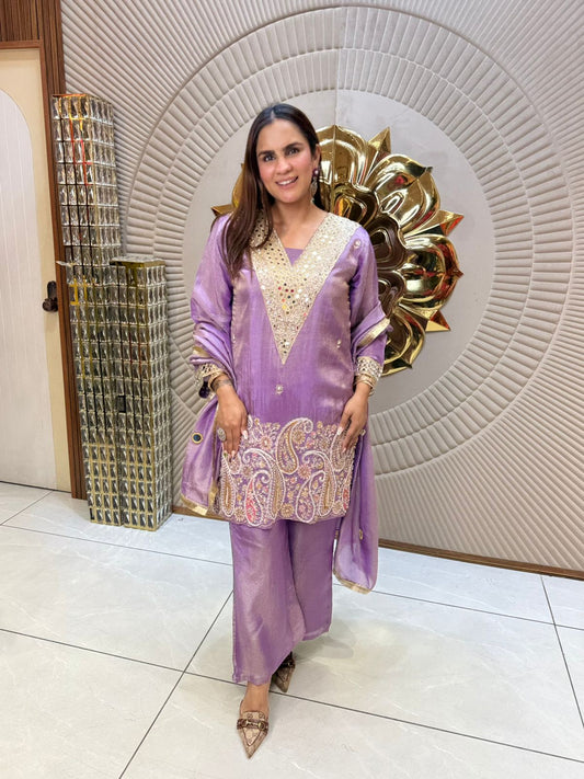 Beautiful Partywear Suit With Heavy Neck Work PC1747