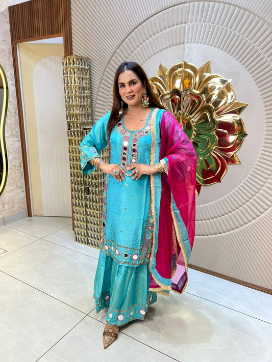 Stunning Suit With Work PC1759