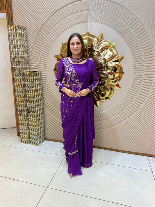Beautiful Designer Drape Saree PC1770