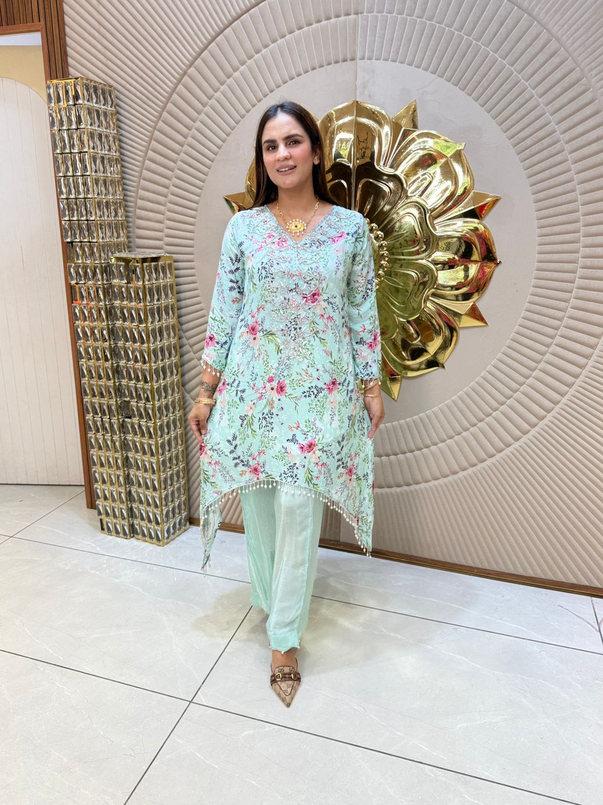 Beautiful Kaftan With Pearl Work PC1772