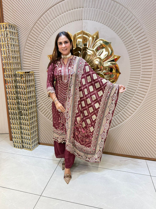 Beautiful Designer Pattern Print Suit PC1780
