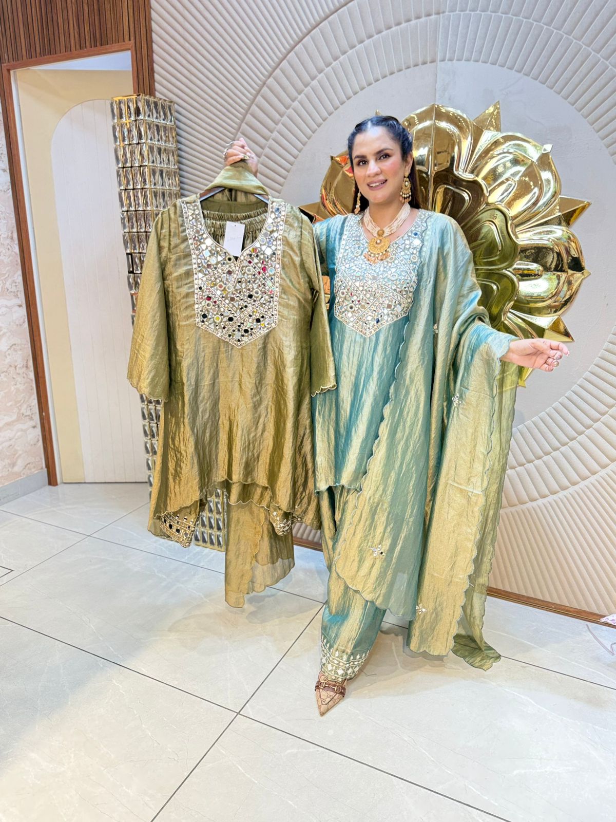 Stunning Mirror Work Suit PC1785