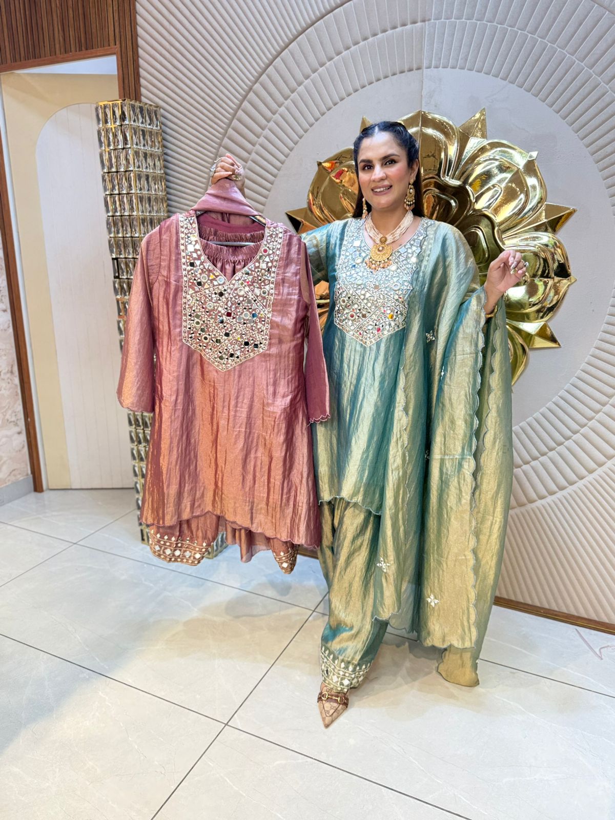 Stunning Mirror Work Suit PC1785