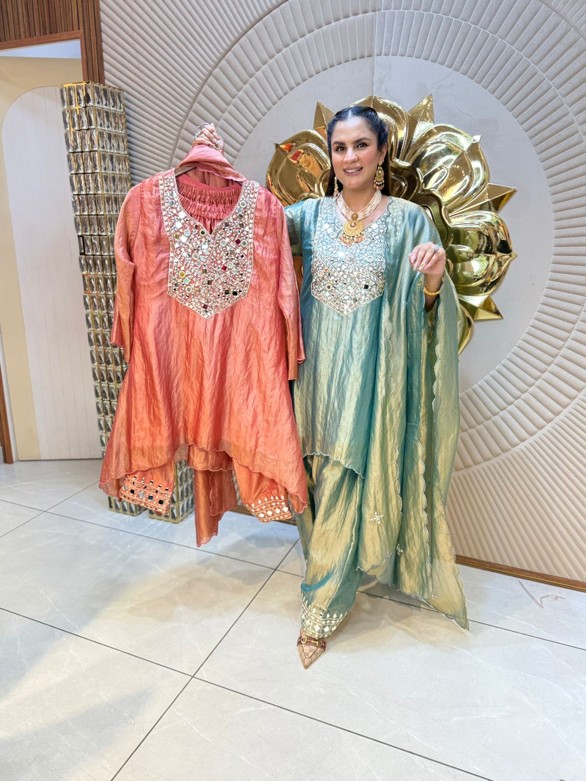 Stunning Mirror Work Suit PC1785