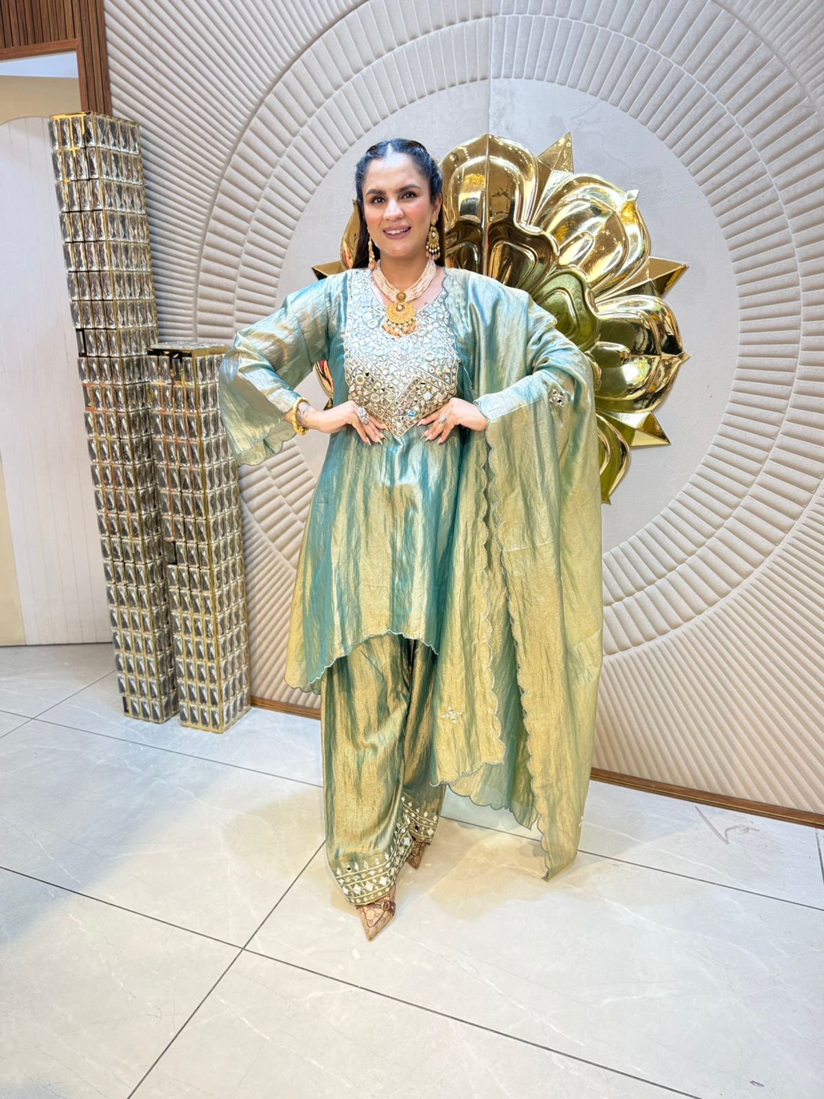 Stunning Mirror Work Suit PC1785