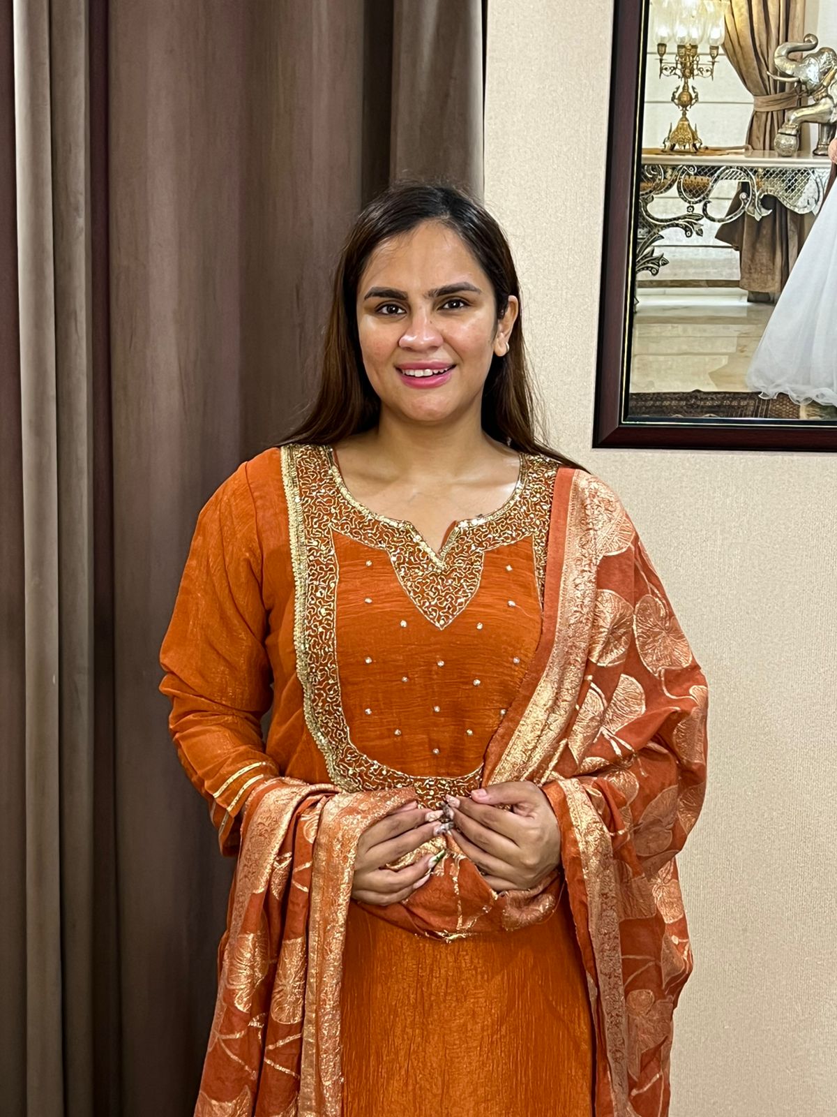 Beautiful Suit With Katdana Work PC1792