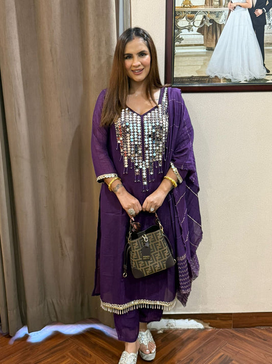 Stunning Suit With Mirror Work PC1796