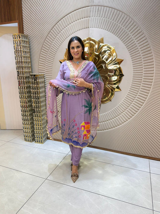 Designer Suit With Heavy Neckline PC1800