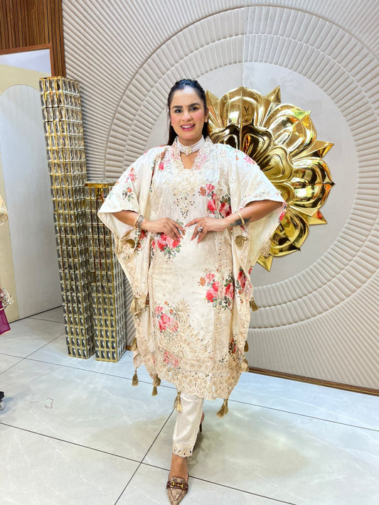 Beautiful Floral Kaftan Co-Ord Set PC1809