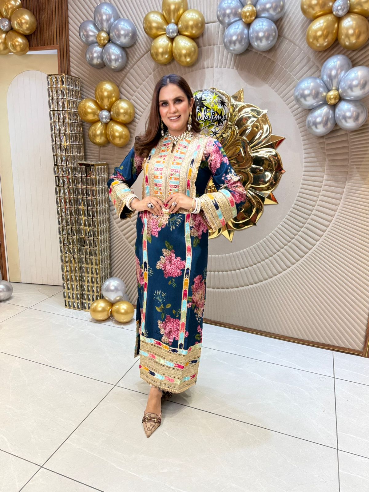 Beautiful Floral Crape Dress PC1814