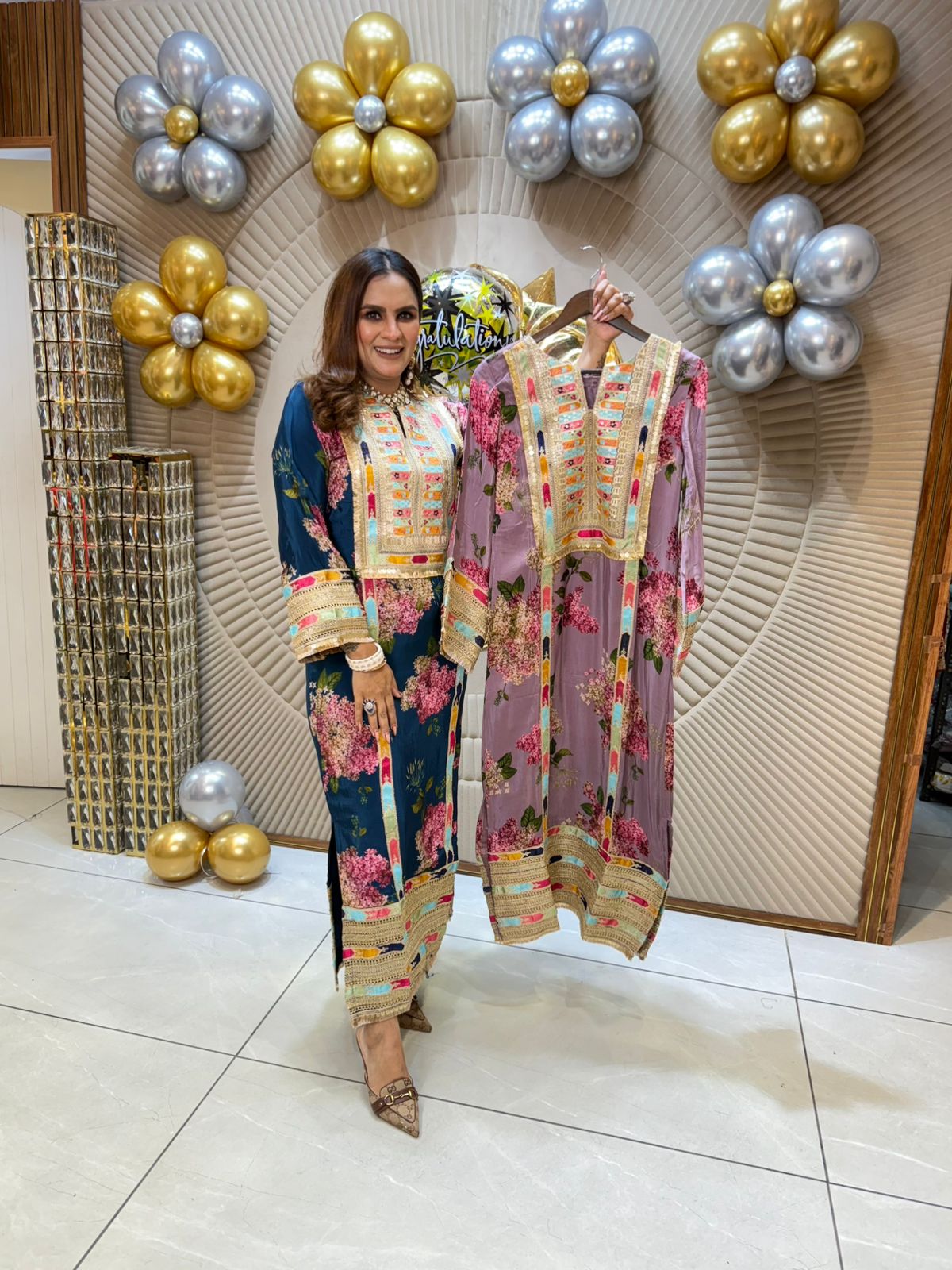 Beautiful Floral Crape Dress PC1814