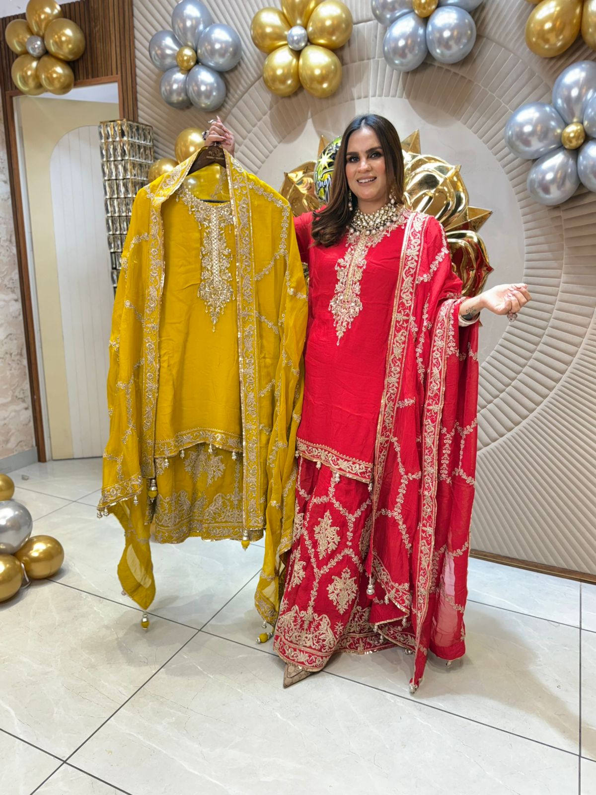 Partywear Suit With Heavy Sharara & Embroidery Work PC1816
