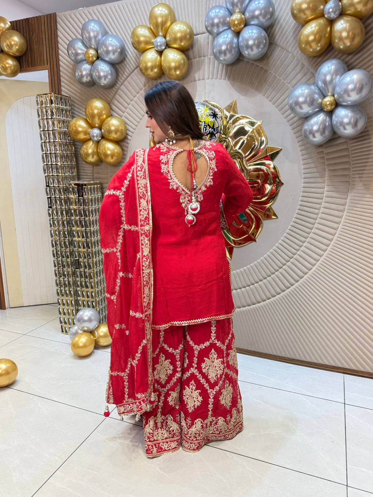 Partywear Suit With Heavy Sharara & Embroidery Work PC1816