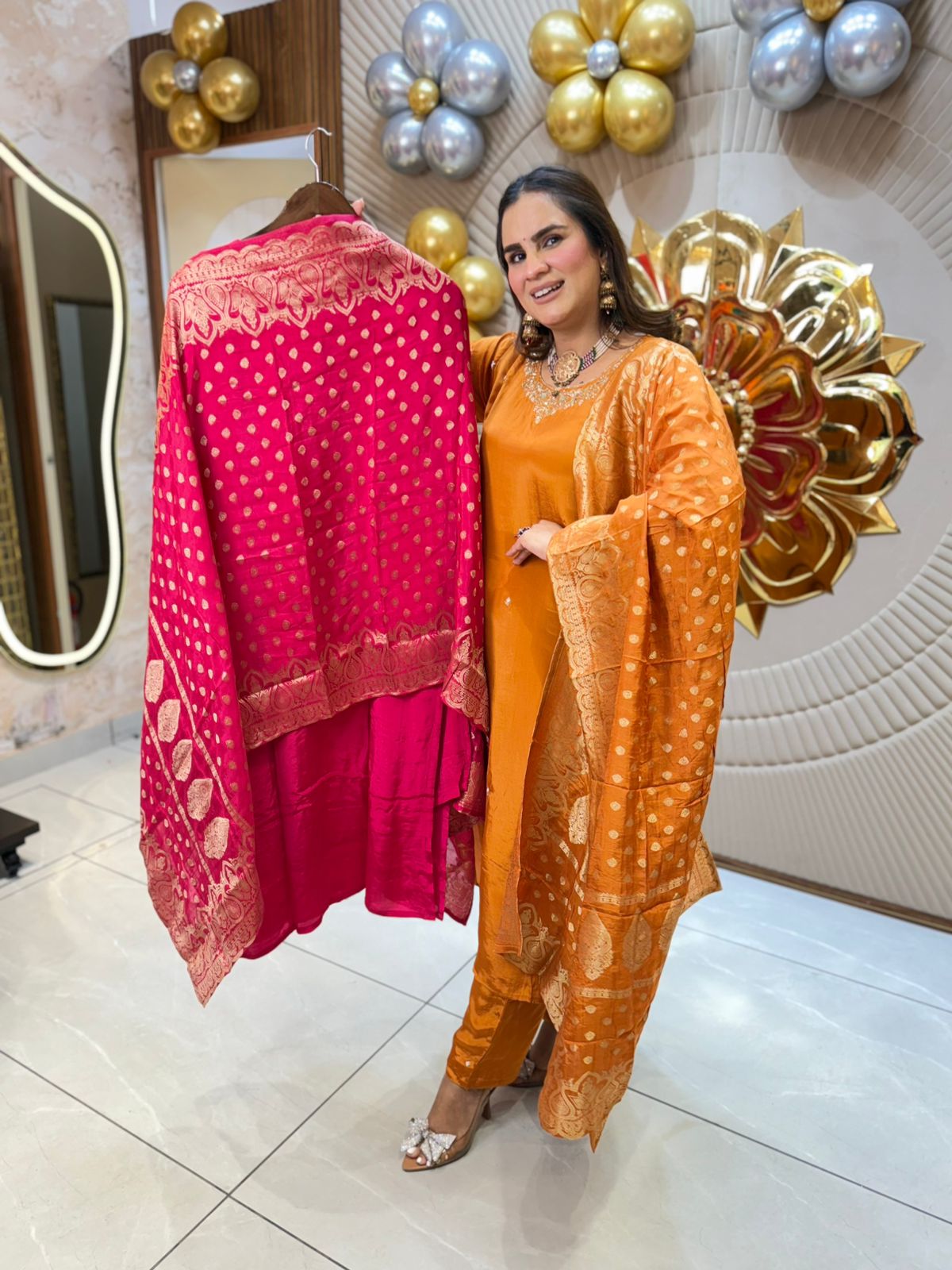 Festive Mustard Silk Suit PC1826