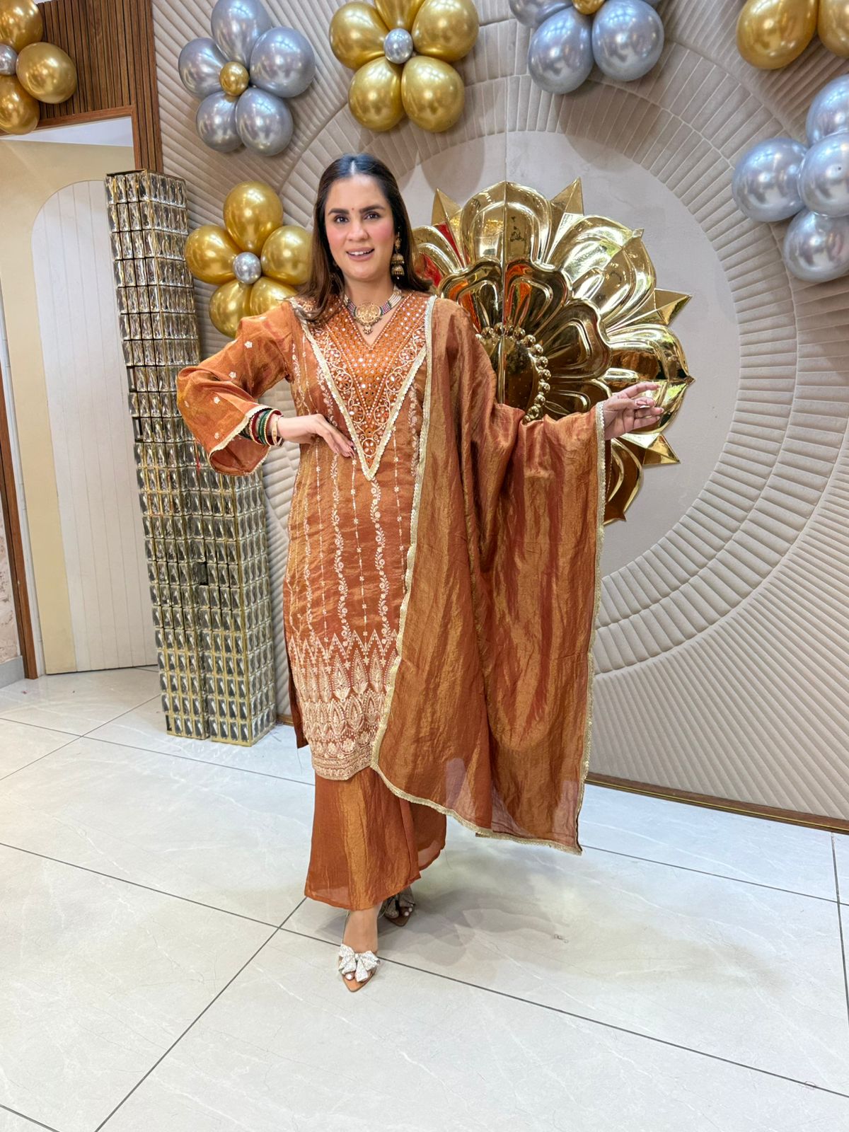 Beautiful V Neck Designer Suit PC1831