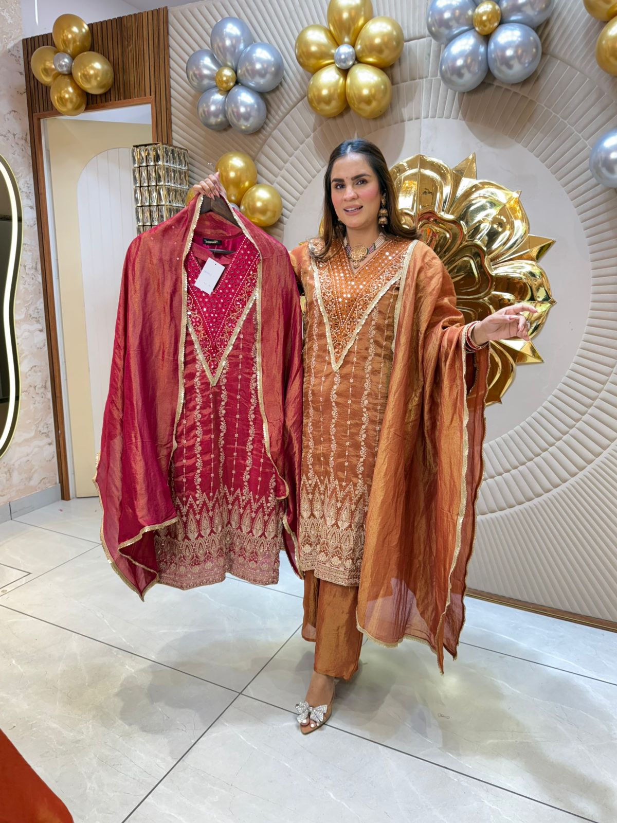 Beautiful V Neck Designer Suit PC1831