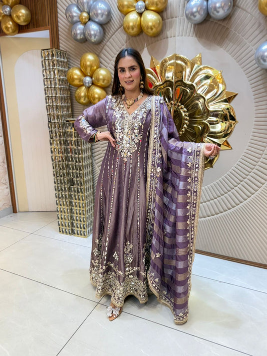 Beautiful Long Suit with Mirror Work PC1832