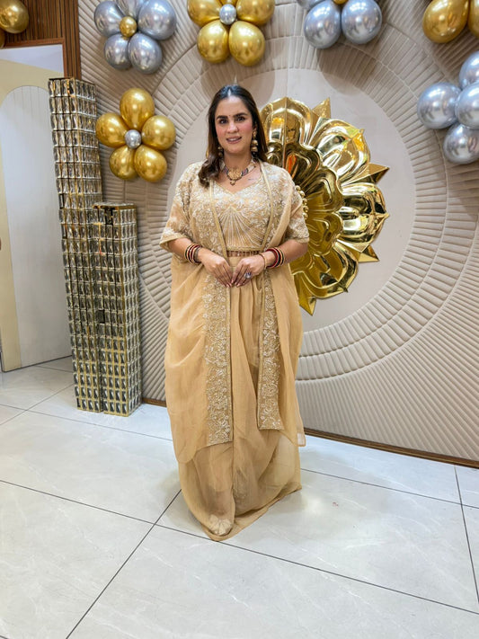 Beautiful Party Wear Skirt Co-Ord Set With Shrug PC1834