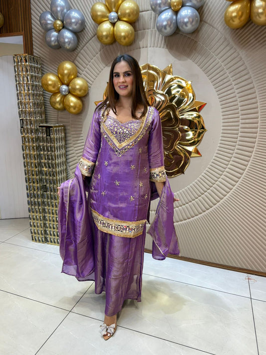 Partywear Suit With Heavy Neck PC1835