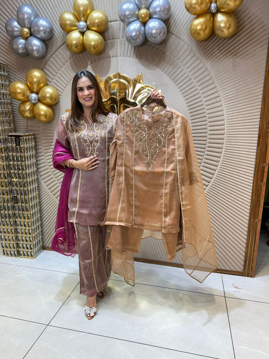 Partywear Suit With Designer Neck PC1836