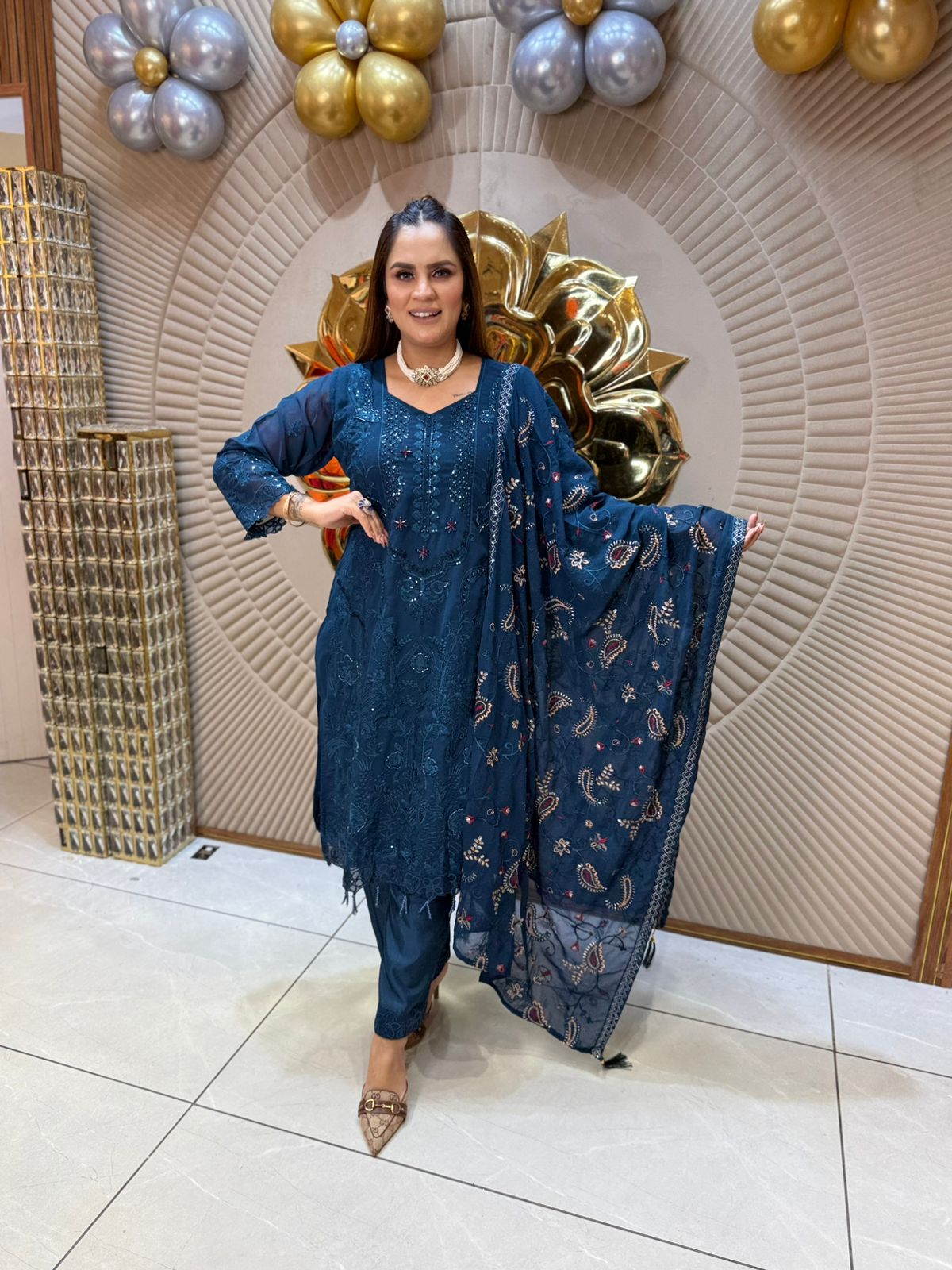Beautiful Suit With Embroidery Suit PC1855