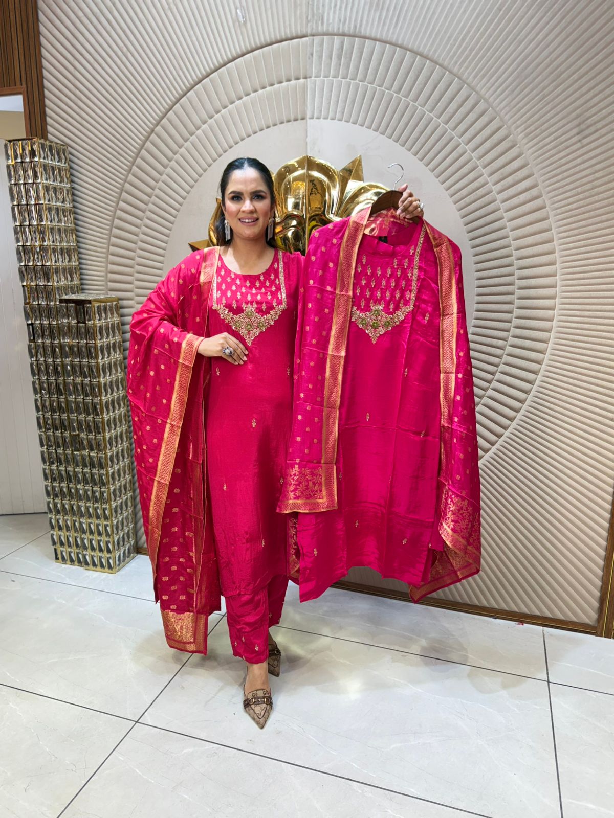 Beautiful Suit With Neck Work PC1872