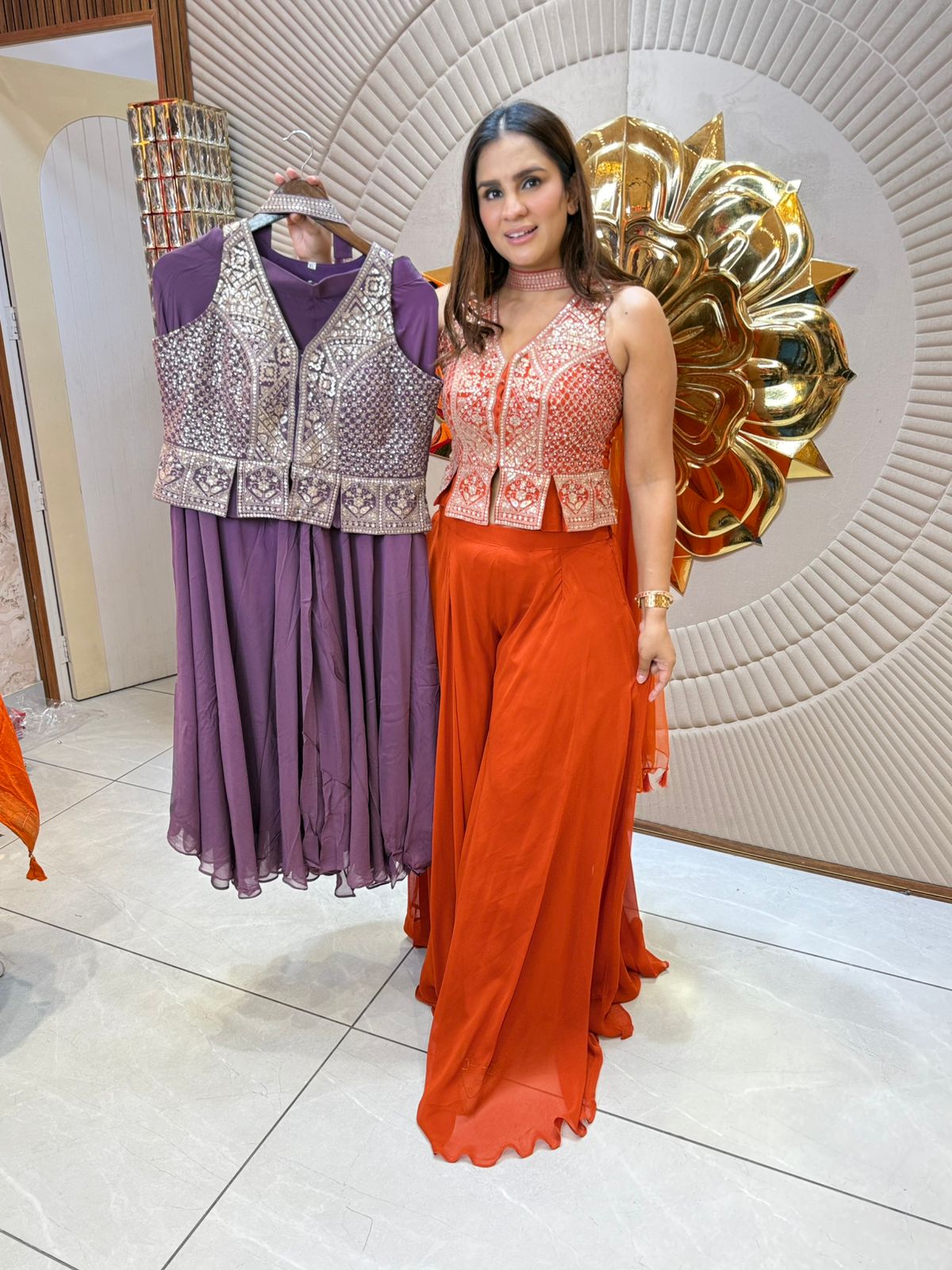 Glamorous Designer Tops with Flowing Bottoms PC1885