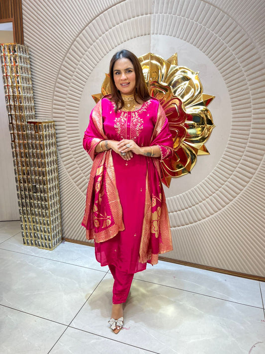 Beautiful Suit With Floral Suit PC1892