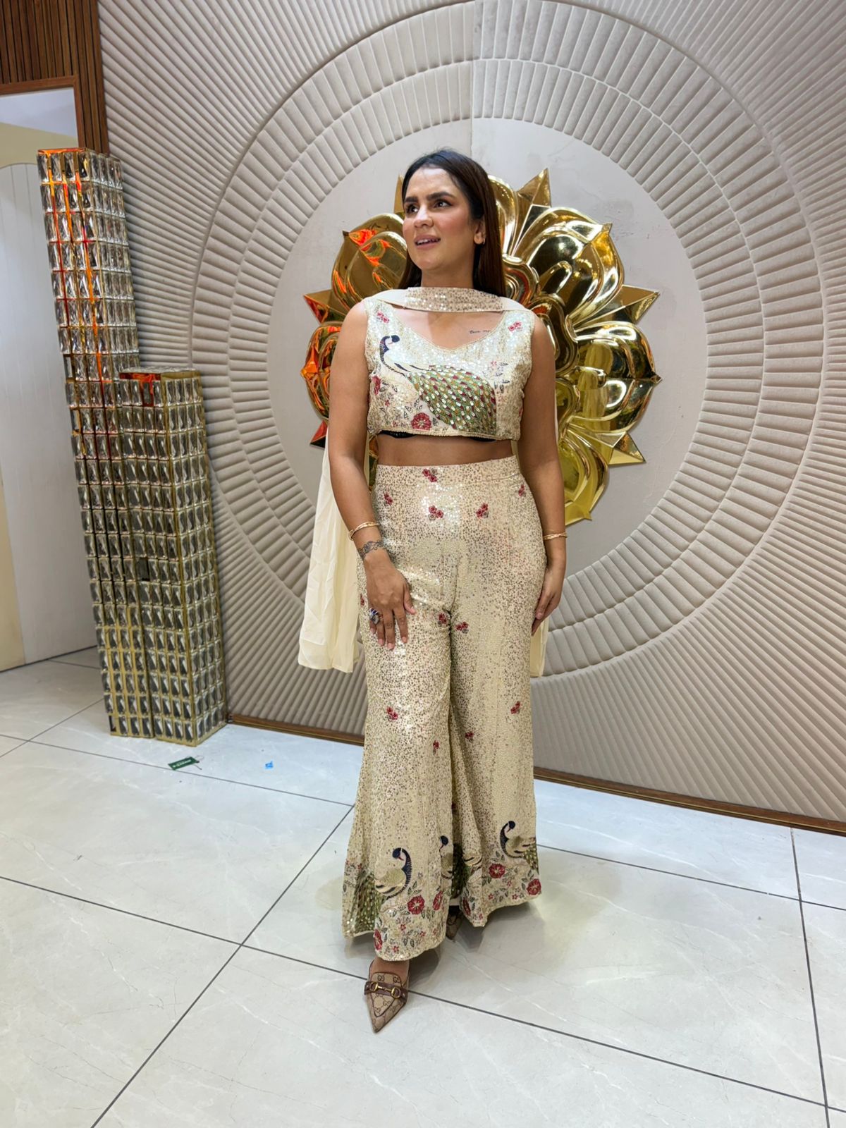 Beautiful Three Piece Set With Fully Sequin Work PC1893