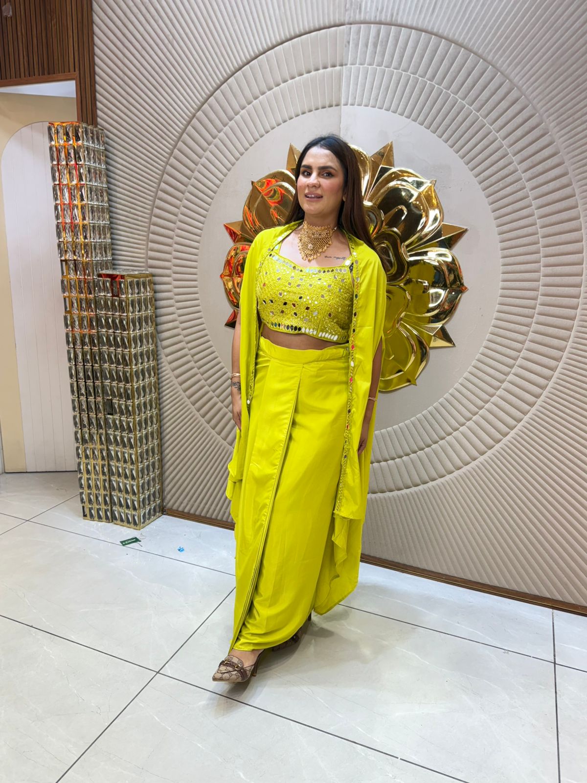 Beautiful Indowestern Set With Mirror Work PC1903