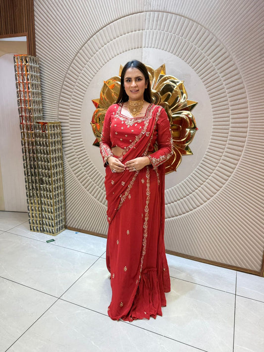 Designer Hot Selling Embroidered Saree PC1904