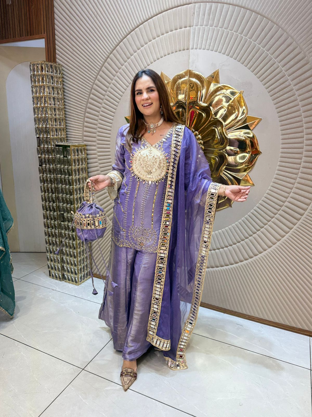 Beautiful Suit With Mirror Work PC1929