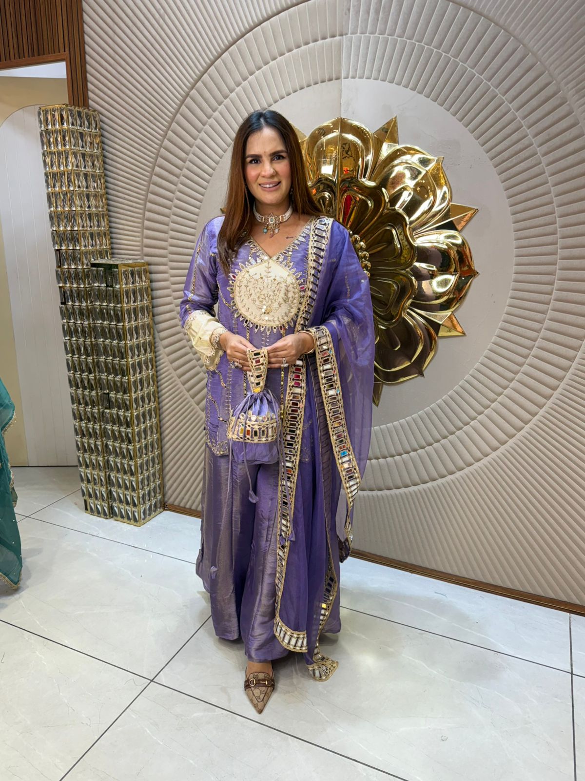 Beautiful Suit With Mirror Work PC1929