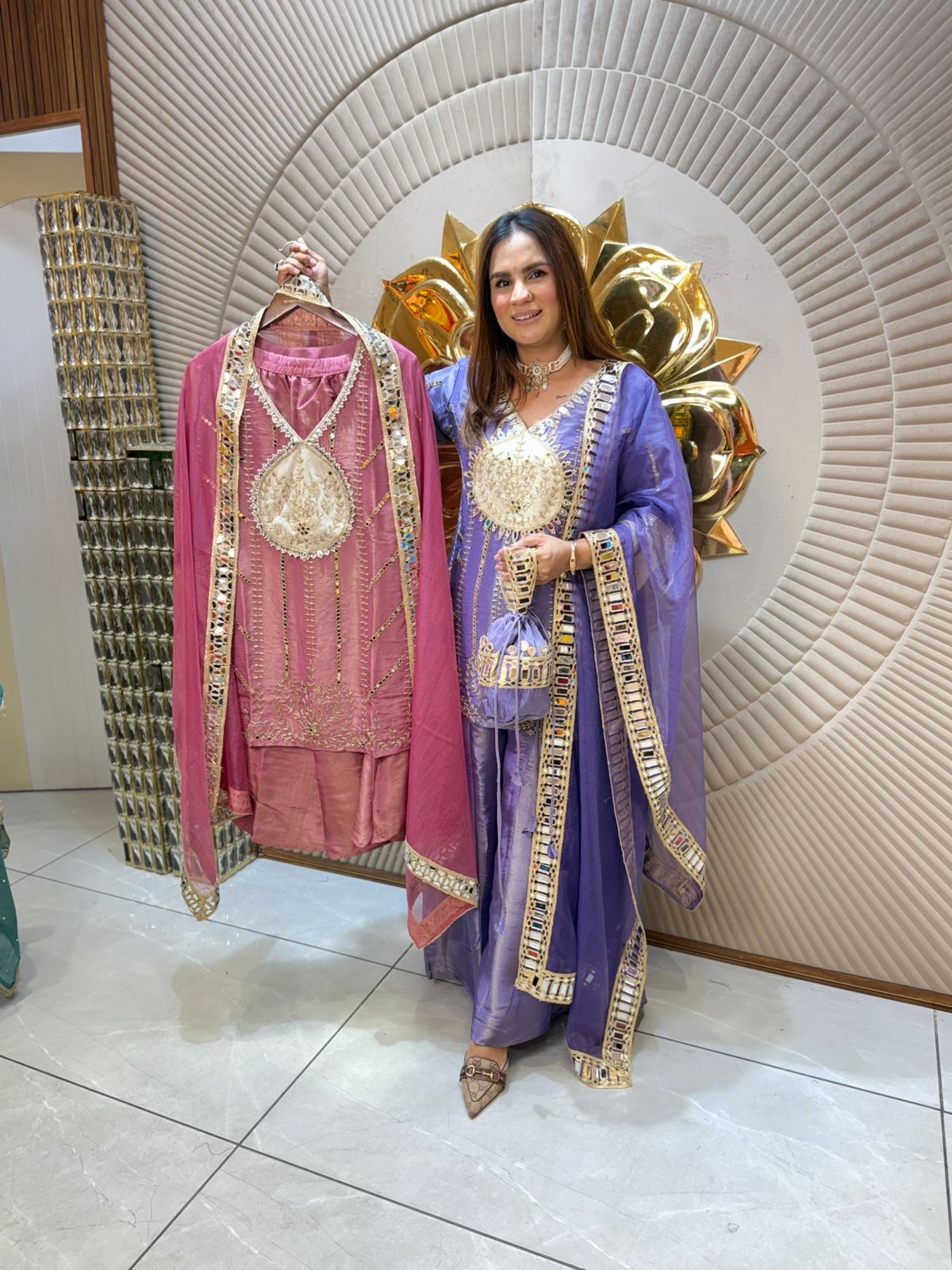 Beautiful Suit With Mirror Work PC1929