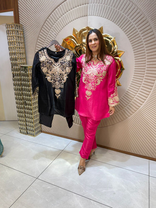 Elegant Embroidered Silk Suit Collection  PC1920