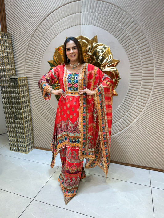 Beautiful Pattern Print Suit PC1924