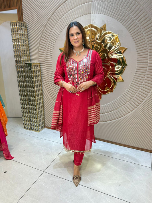 Beautiful Suit With Mirror Work PC1926