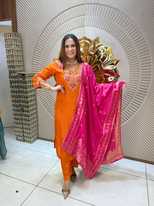Beautiful Suit With Neck Work PC1927