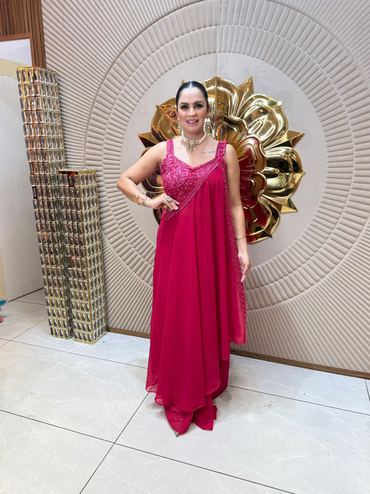 Beautiful Partywear Dress With Beats Work PC1930