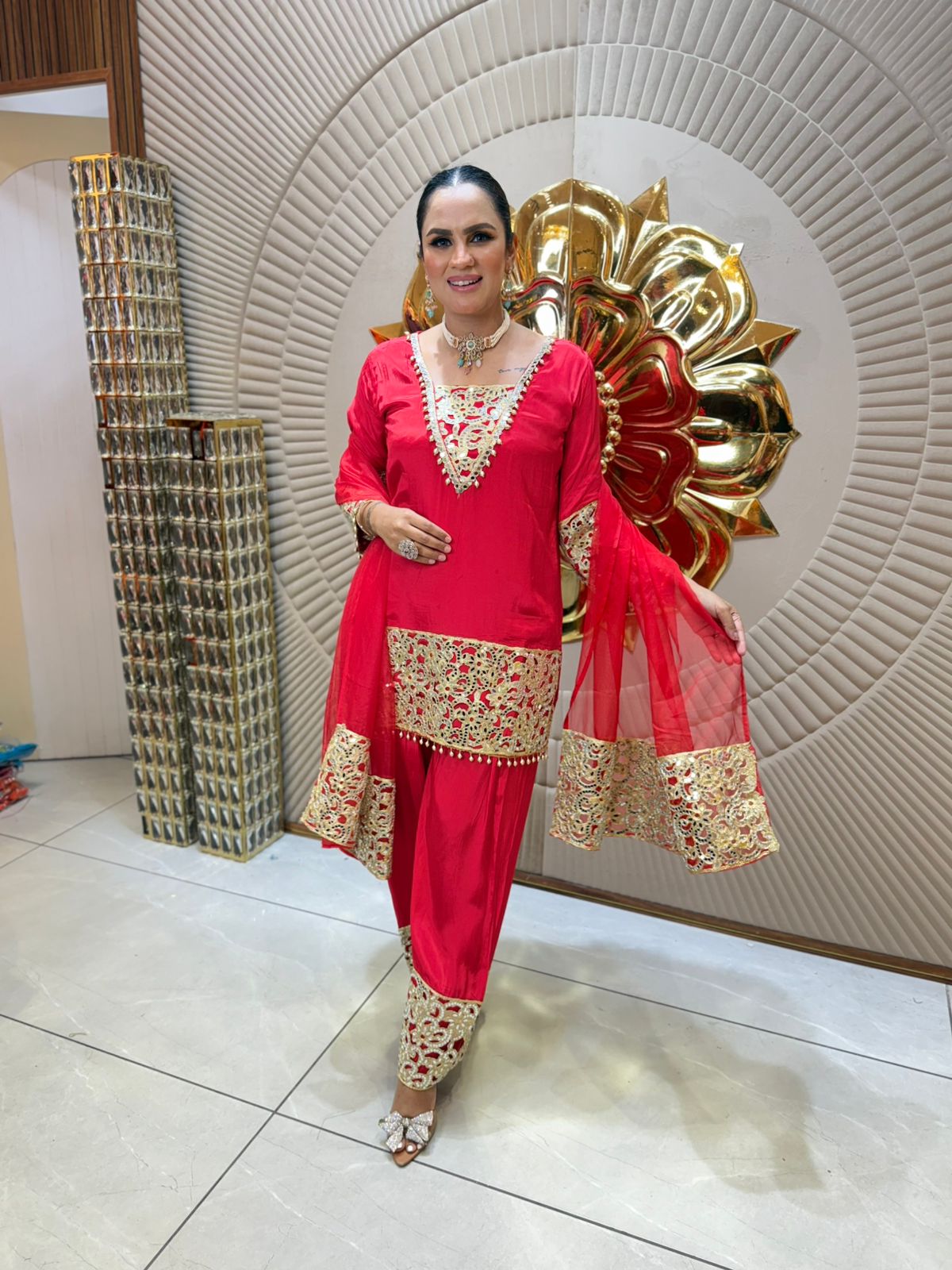 Beautiful Designer Suit With Farshi Salwar PC1931