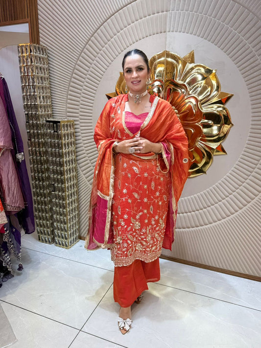 Partywear Suit With Embroidery Work PC1936