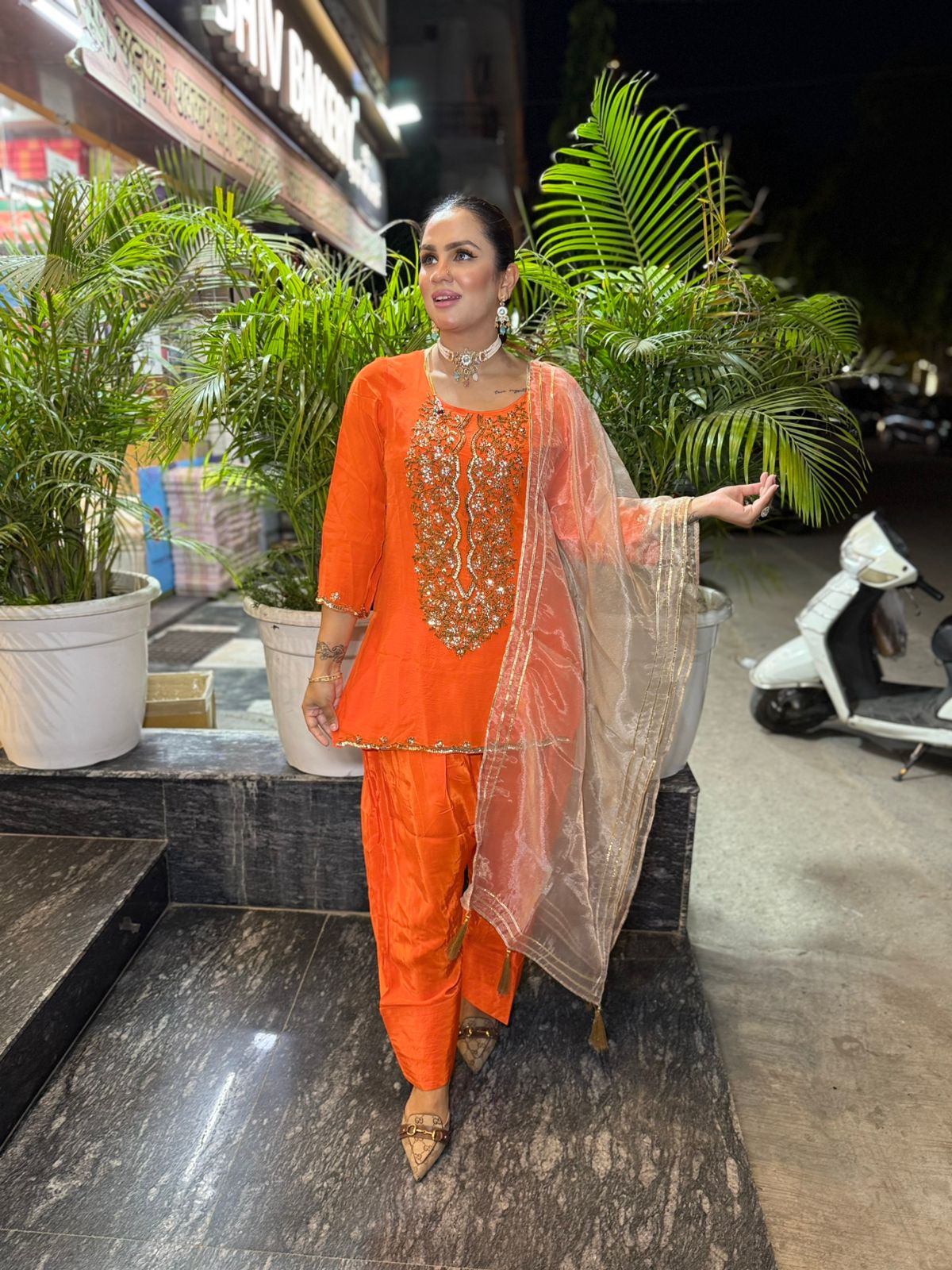 Pure Crape Suit With Hand Embroidery PC1938