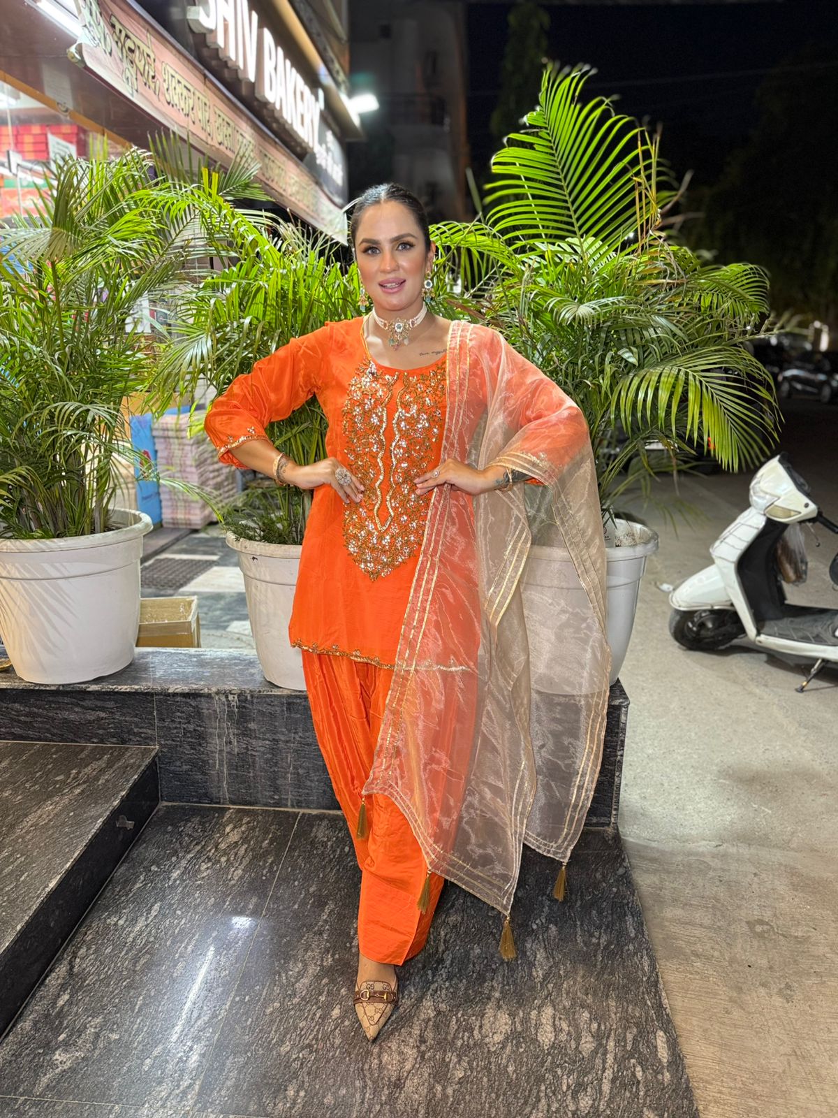 Pure Crape Suit With Hand Embroidery PC1938