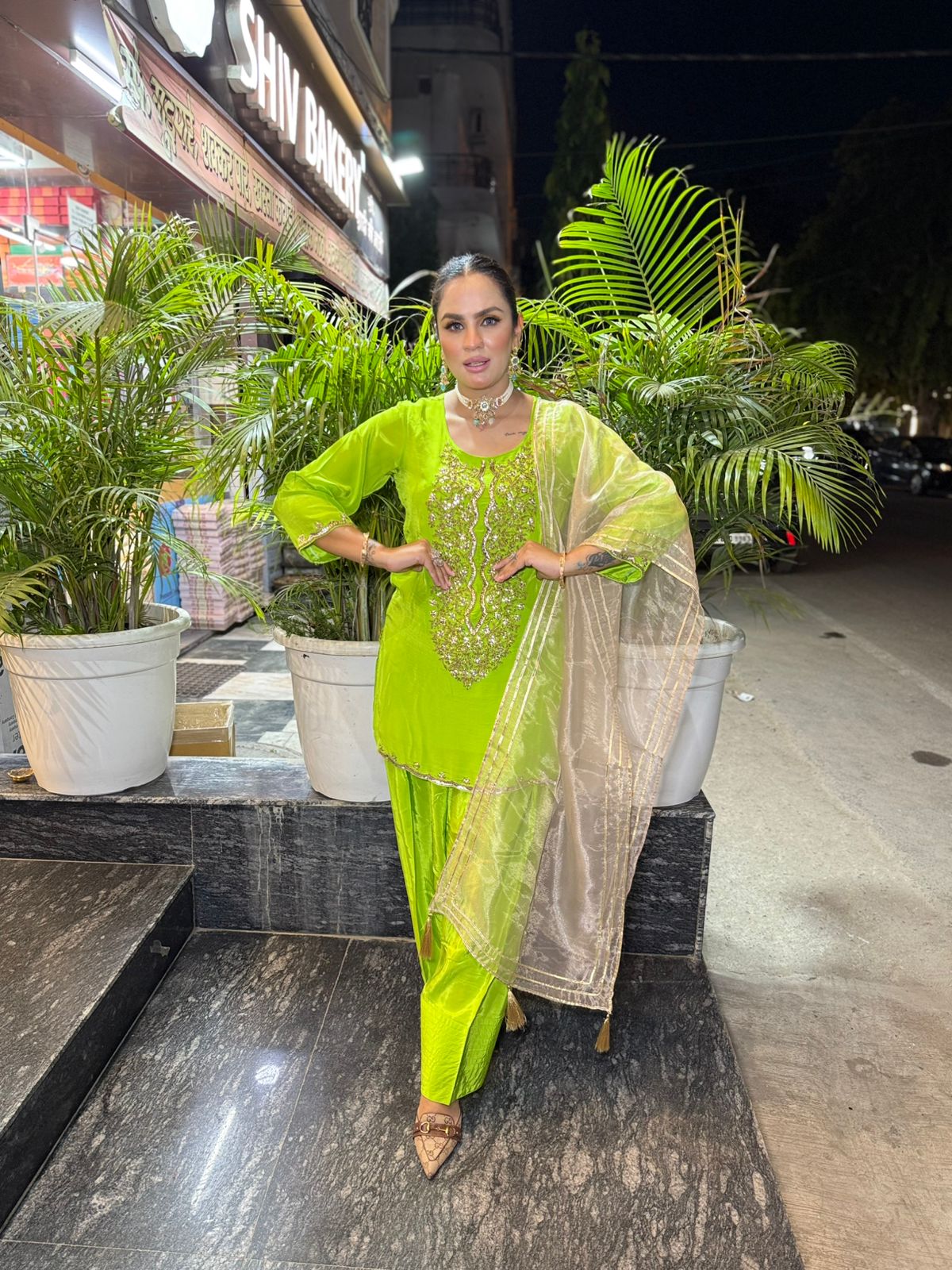 Pure Crape Suit With Hand Embroidery PC1938